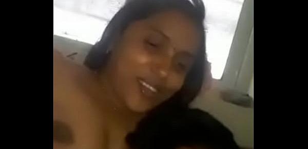  Desi indian wife with his lover make fun in her home